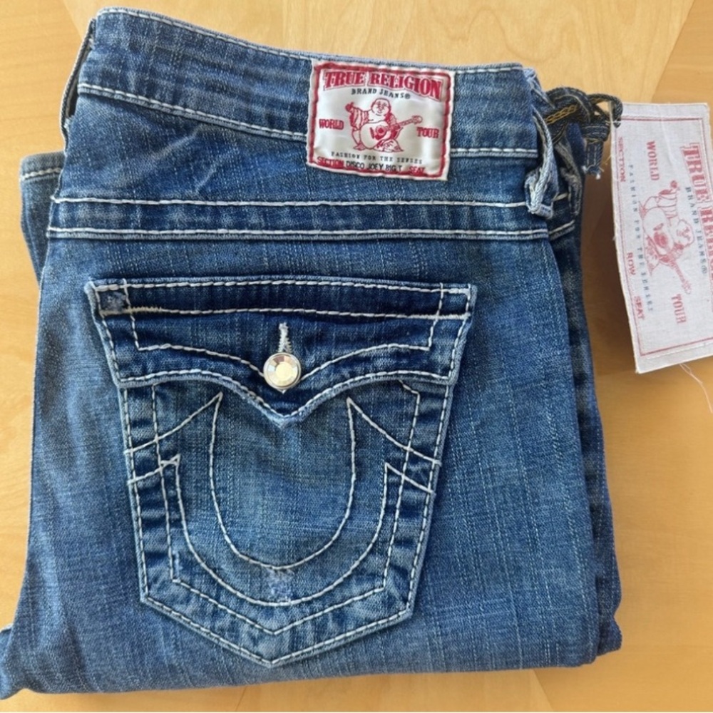 NWT True Religion Womens Boot Cut Jeans Disco Silver Joey Size 31
